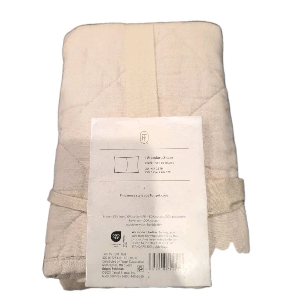 Standard Double Cloth Quilt Sham Cream - Threshold
